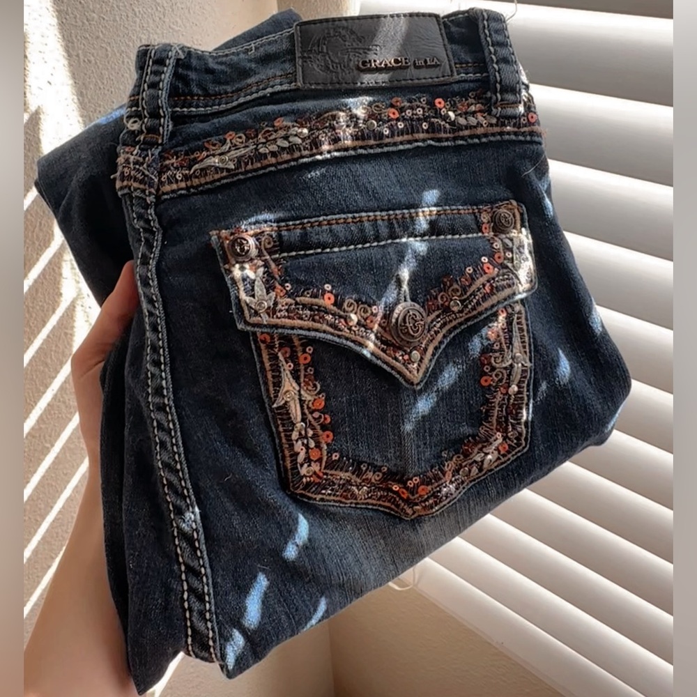 Blue 2000s skinny jeans